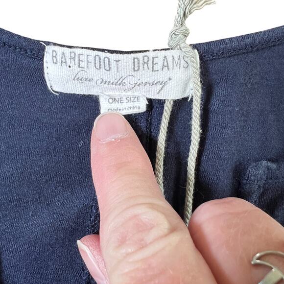 Barefoot Dreams Womens Luxe‎ Milk Jersey Short Caftan Indigo One Size Beachy NWT - Picture 5 of 10